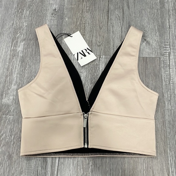 Zara satin crop / bra top - Picture 2 of 4